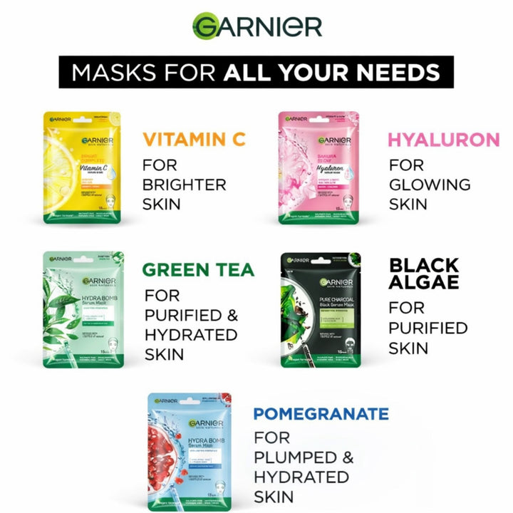 Garnier Masque Tissu - Lot de 5 Masques Visage Assortis