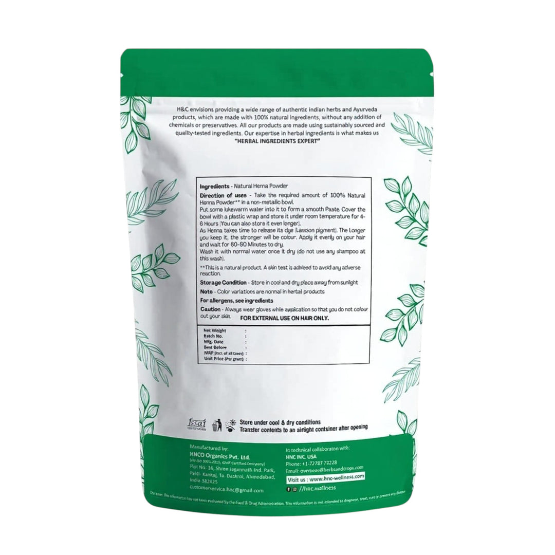 H&C 100% Pure Natural Henna Powder Lawsonia Inermis for Hair Colour