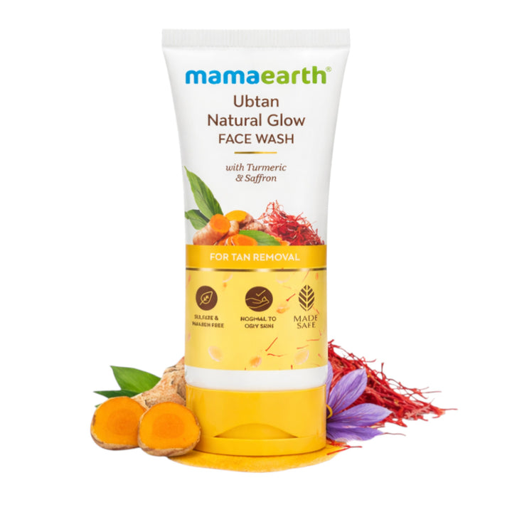 Mamaearth ウブタン ナチュラル グロウ フェイスウォッシュ（ターメリック＆サフラン配合）