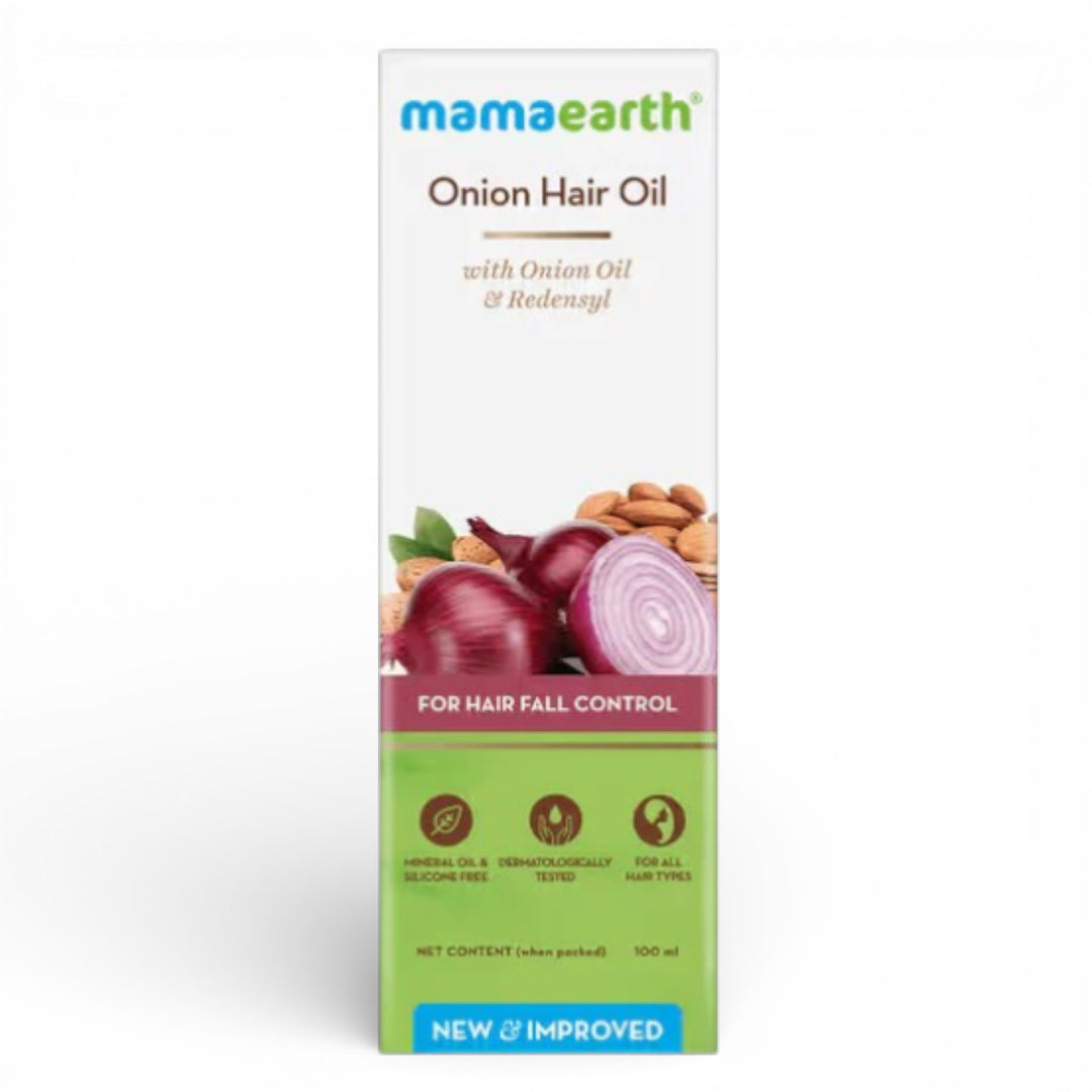 Huile capillaire à l'oignon Mamaearth avec Redensyl pour le contrôle de la chute des cheveux