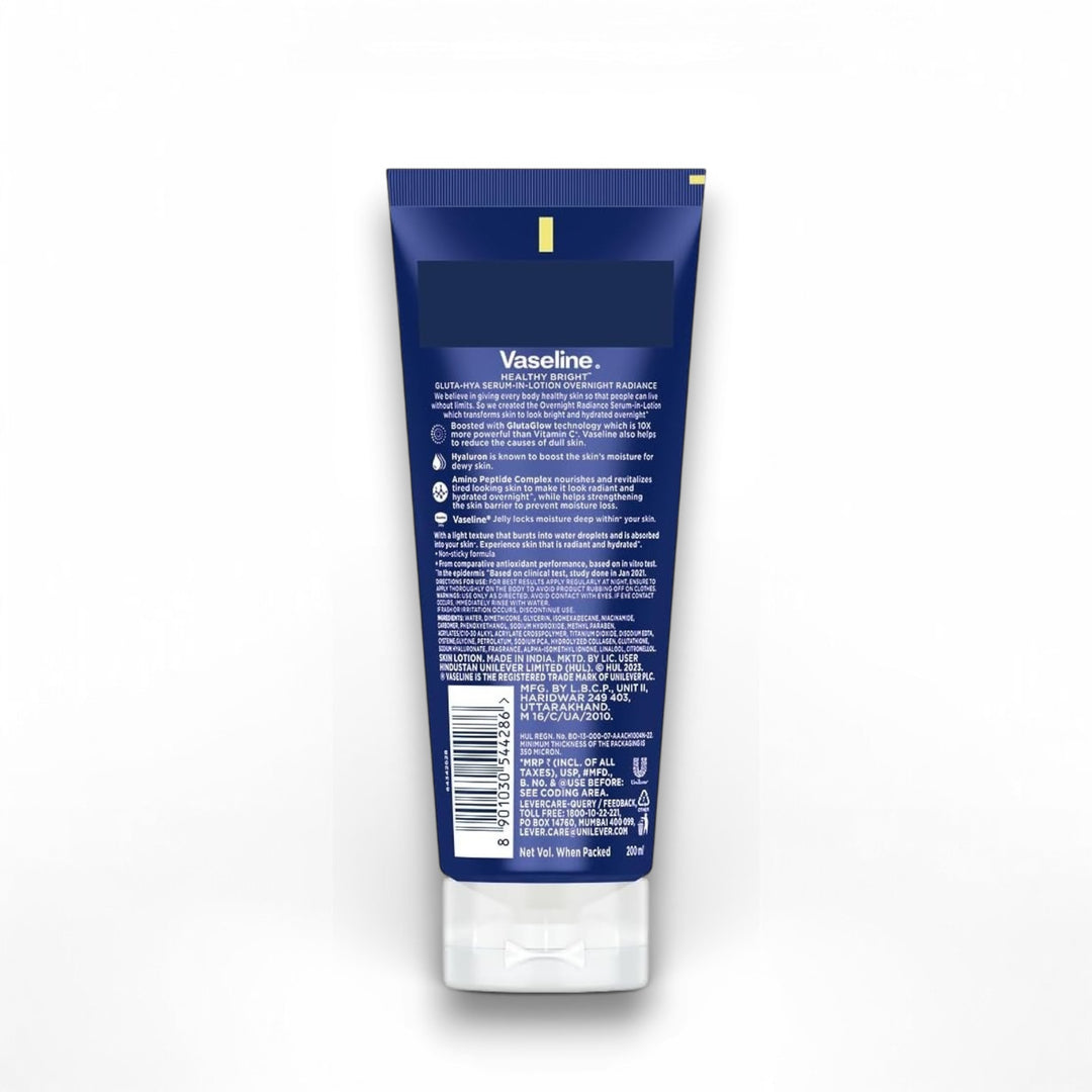 Vaseline Gluta Hya Lait-Sérum de Nuit Éclat Concentré 200ml