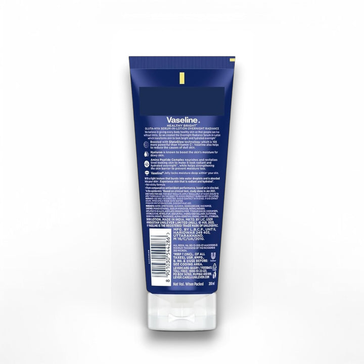 Vaseline Gluta Hya Lait-Sérum de Nuit Éclat Concentré 200ml