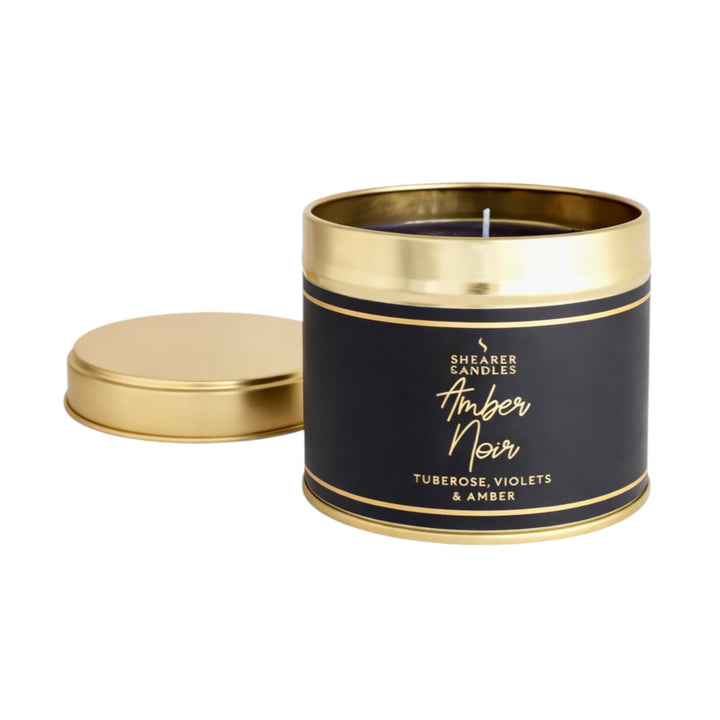 Amber Noir Large Tin Candle – Luxury Travel Scented Candle