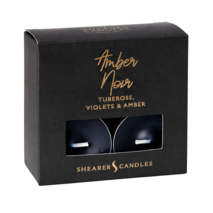 Amber Noir Tealights – Luxury Scented Tea Light Candles Pack of 8