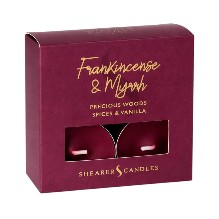 Frankincense and Myrrh Tealights – Warm Spiced Scented Tea Light Candles Pack