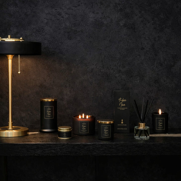 Amber Noir Tealights – Luxury Scented Tea Light Candles Pack of 8