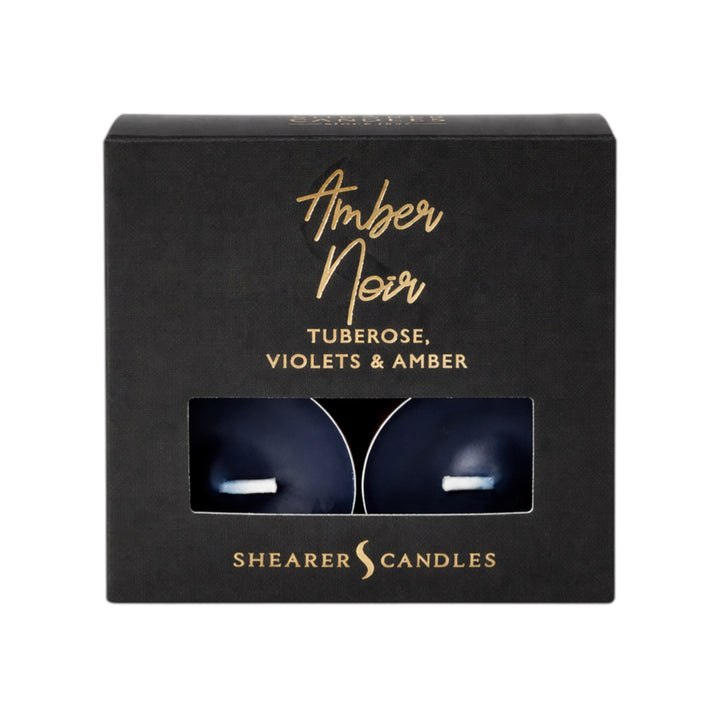 Amber Noir Tealights – Luxury Scented Tea Light Candles Pack of 8