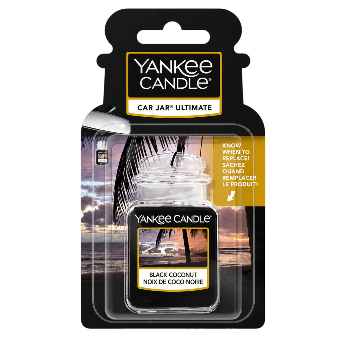 Yankee Candle Car Jar Ultimate Air Fresheners – Black Cherry, Black Coconut, Clean Cotton, Midsummer’s Night & Pink Sands
