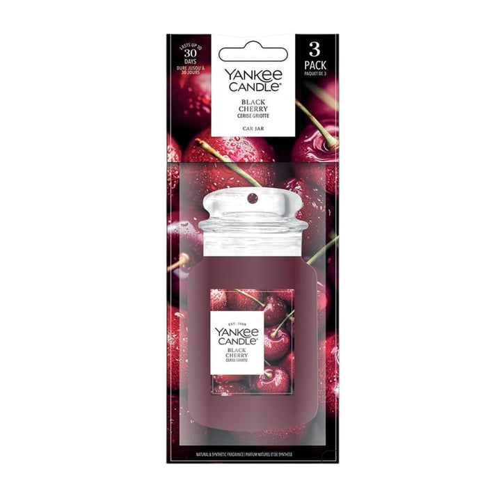 Yankee Candle Car Jar Air Freshener 3 Pack – Black Cherry, Clean Cotton & Midsummer’s Night