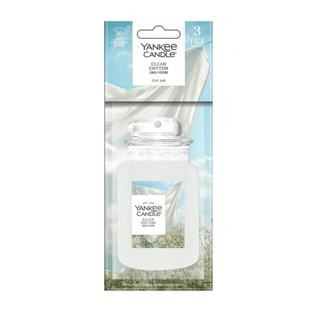 Yankee Candle Car Jar Air Freshener 3 Pack – Black Cherry, Clean Cotton & Midsummer’s Night