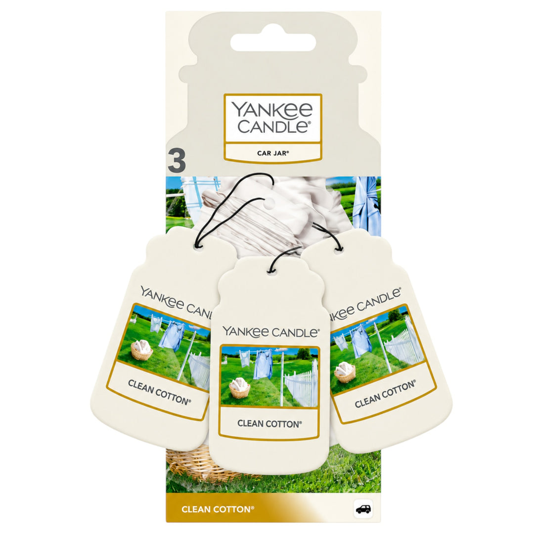 Yankee Candle Car Jar Air Freshener 3 Pack – Black Cherry, Clean Cotton & Midsummer’s Night
