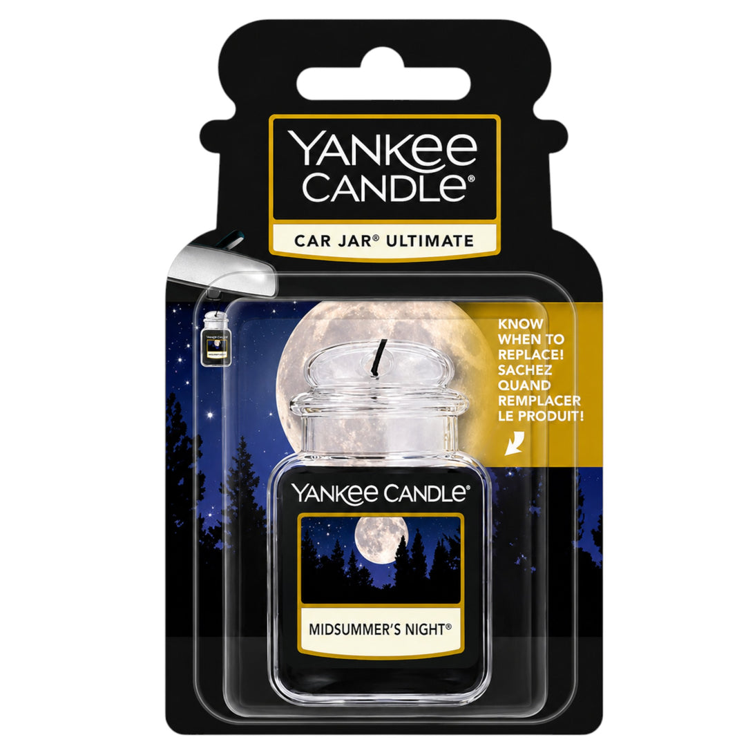 Yankee Candle Car Jar Ultimate Air Fresheners – Black Cherry, Black Coconut, Clean Cotton, Midsummer’s Night & Pink Sands