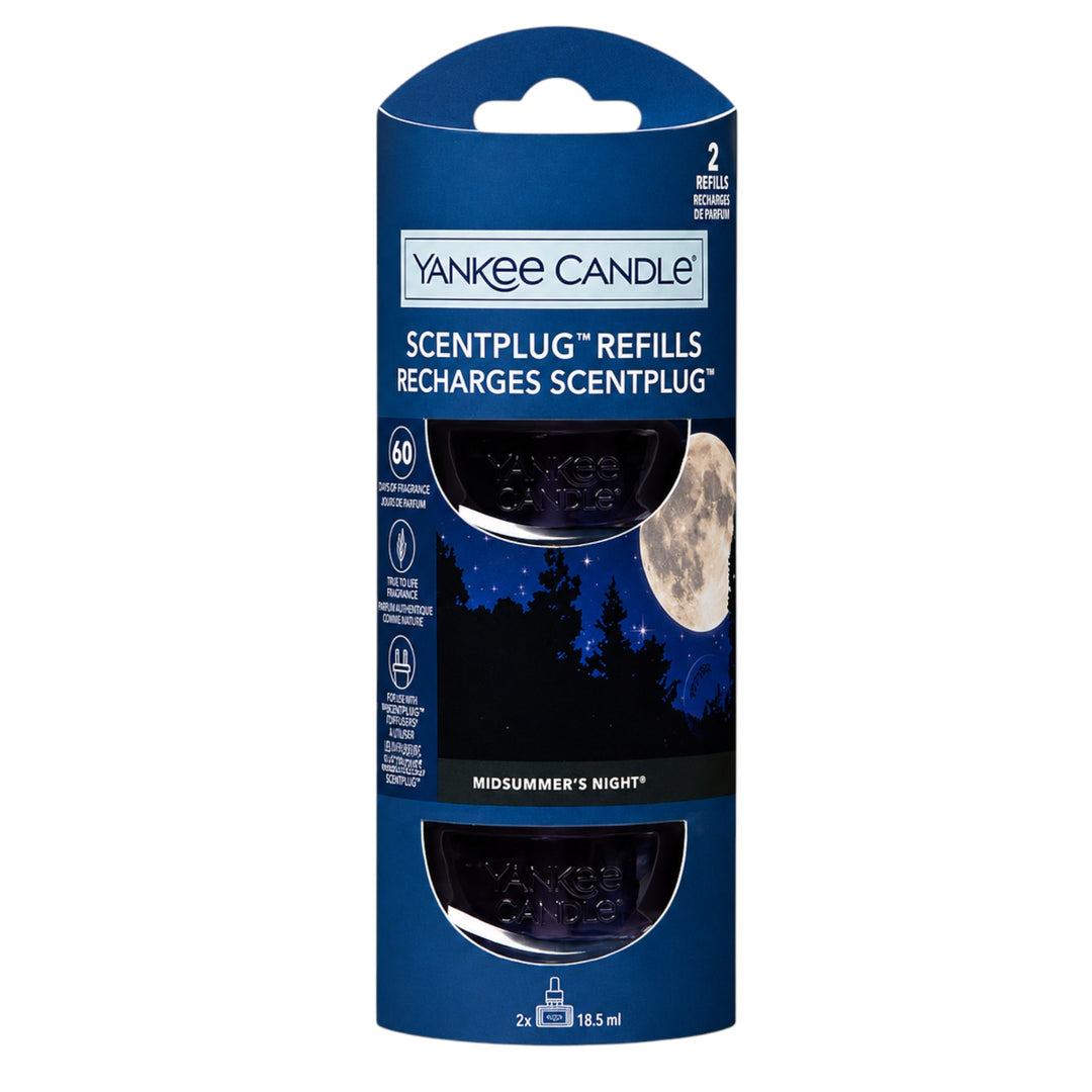 Yankee Candle ScentPlug Refills 2 Pack 18.5ml – Black Cherry, Black Coconut, Lemon Lavender, Midnight Jasmine & Midsummer’s Night